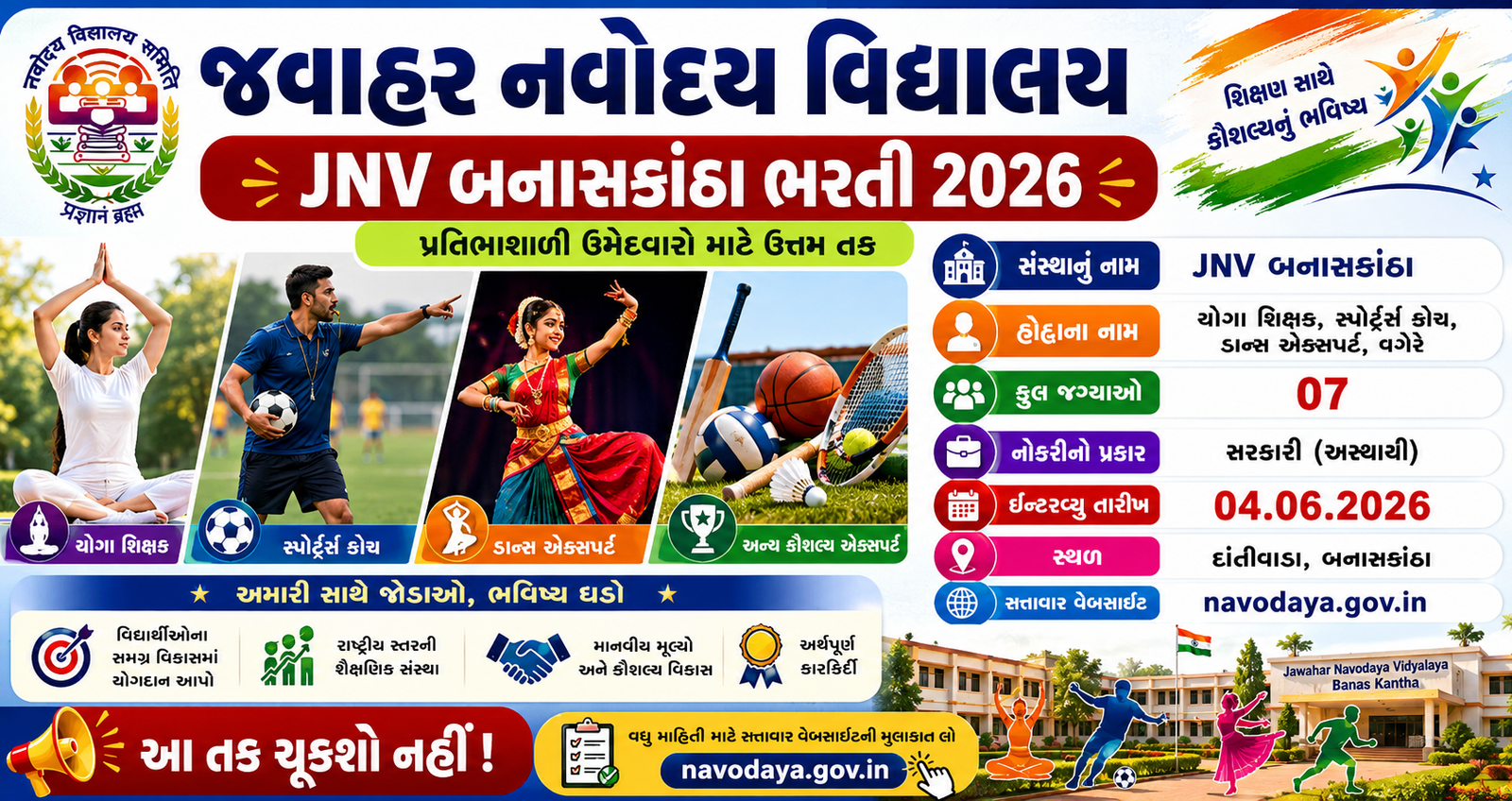JNV Banaskantha Recruitment 2026